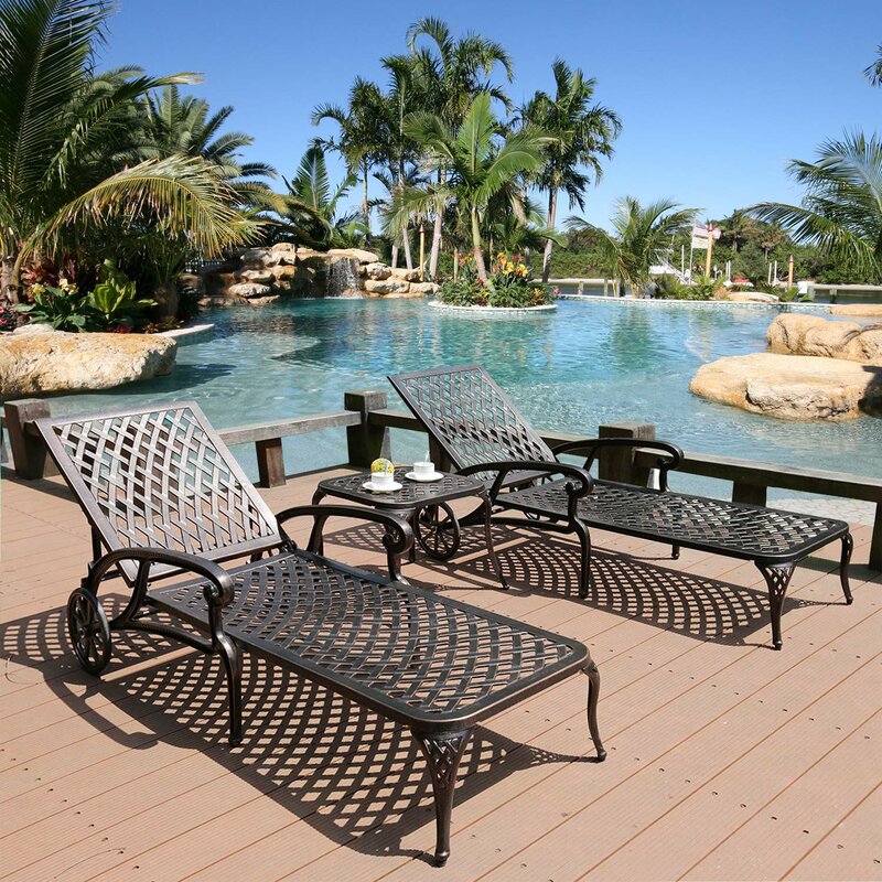 Canora Grey Chaise Lounge Outdoor Chair, Aluminum Pool Side Sun Lounges